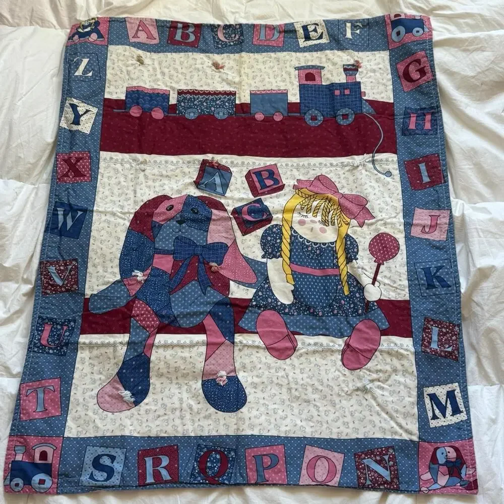 Patchwork printed baby blanket‎ fleece floral 33